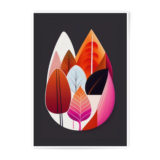 Abstract Leaf Photographic Print, Colorful Leaves Art, Modern Wall Decor, Botanical Print, Nature Inspired Artwork, Home Decor - Tawshia