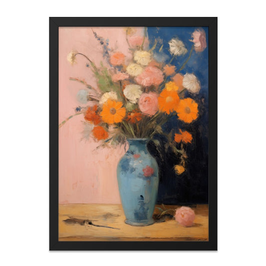 Floral Still Life Wall Art, Colorful Flower Bouquet Print, Vintage Inspired Painting, Home Decor Wall Art, Impressionist Style Art - Tawshia