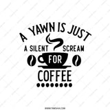 Coffee Lover Tote Bag, Funny Coffee Quote, Yawn Scream Coffee, Caffeine Addict, Book Bag, Reusable Grocery Bag, Shopping Bag - Tawshia