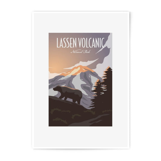 Lassen Volcanic Photographic Print, National Park Poster, Bear Art Print, Mountain Landscape Photo, Nature Wall Decor, Home Decor - Tawshia
