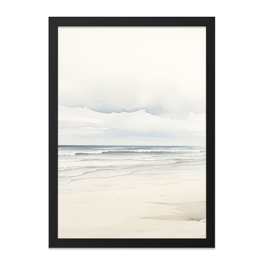 Ocean Watercolor Wall Art, Coastal Beach Print, Calm Seascape Painting, Serene Nautical Decor, Minimalist Artwork, Home Decor - Tawshia