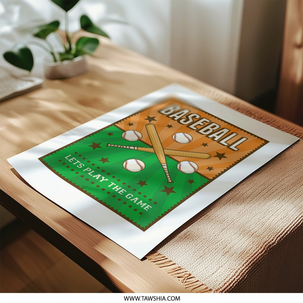 Baseball Photographic Print, Baseball Bats Art, Sports Wall Decor, Baseball Lover Gift, Game Day Print, Kid Room Decor, Baseball Art Print - Tawshia