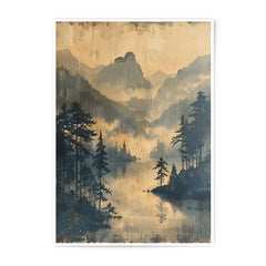 Misty Mountain Lake Photographic Print, Landscape Photography, Nature Wall Art, Scenic Home Decor - Tawshia