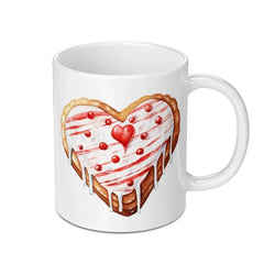 Heart Cookie Mug, Valentine's Mug, Cute Food Mug, Heart Dessert, Cookie Lover Gift, Romantic Mug, Novelty Gift, Baking, Pastry Art - Tawshia
