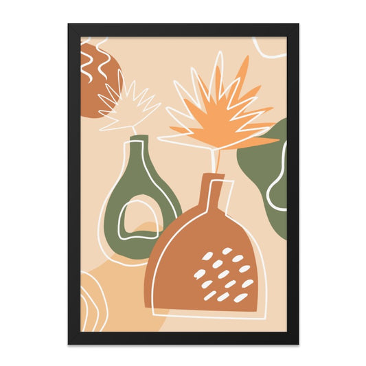 Abstract Floral Wall Art, Bohemian Decor, Botanical Print, Vases and Plants Art, Modern Home Decor, Minimalist Wall Decor - Tawshia