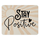 Stay Positive MousePad, Inspirational Desk Decor, Motivational Office Gift, Positive Vibes, Boho Style, Cute Heart, Trendy Mouse Pad - Tawshia