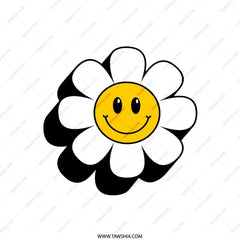 Smiley Face Flower Pillow, Retro Happy Daisy Throw Pillow, Home Decor Accent Pillow, Trendy Cute Room Decor, Fun Gift Idea - Tawshia