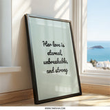 Eternal Love Wall Art, Unbreakable Love Print, Strong Love Decor, Inspirational Quote Wall Decor, Gift for Her, Home Decor Art - Tawshia