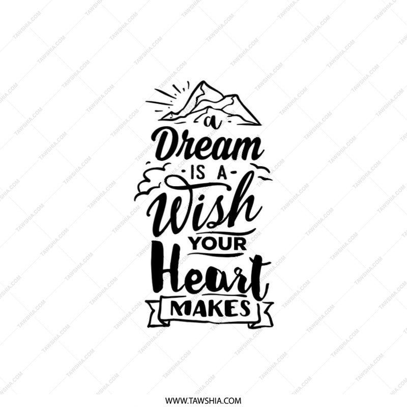 Dream is a Wish Pillow, Inspirational Quote Pillow, Motivational Throw Pillow, Positive Saying Pillow, Home Decor Gift - Tawshia
