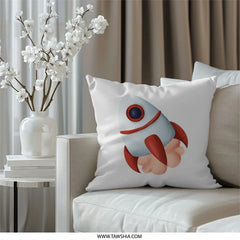 Rocket Pillow, Space Pillow, Kids Room Decor, Outer Space Gift, Astronaut Pillow, Nursery Pillow, Playroom Pillow, Throw Pillow - Tawshia