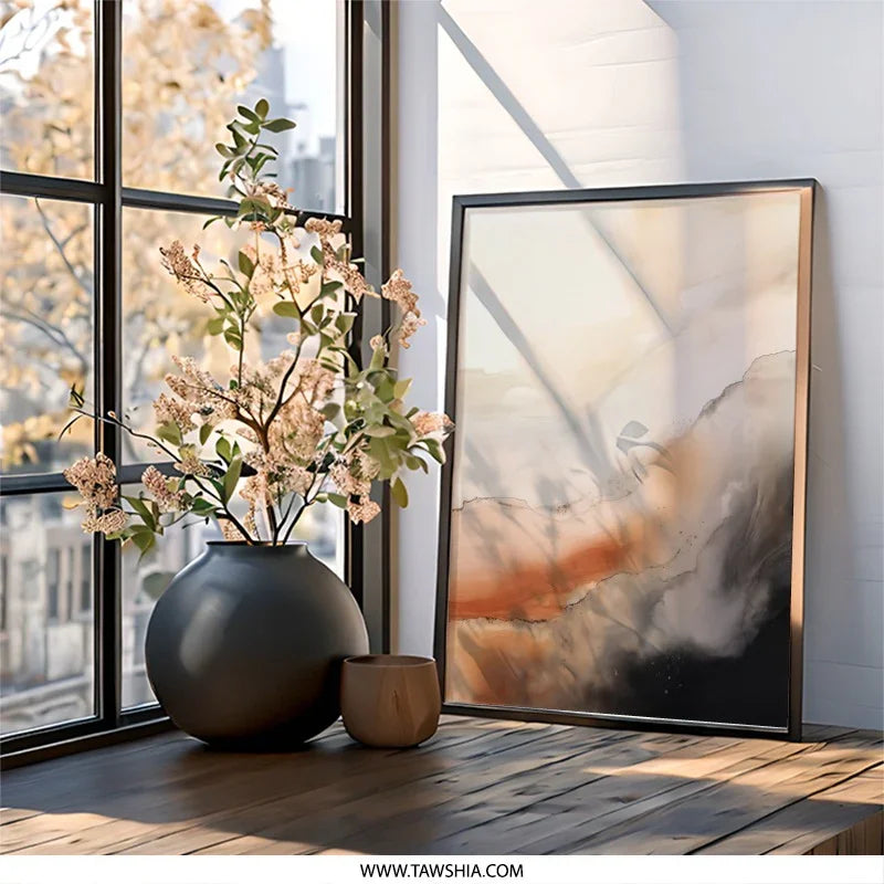 Abstract Wall Art, Modern Art Print, Contemporary Art, Neutral Wall Decor, Living Room Art, Earth Tones Art, Elegant Home Decor - Tawshia