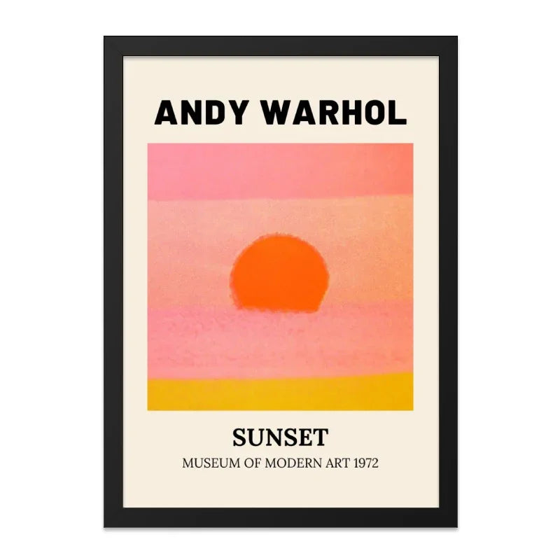 Andy Warhol Sunset Wall Art, Museum of Modern Art Print, 1972 Poster, Retro Home Decor, Pop Art Print, Colorful Sunset Art - Tawshia