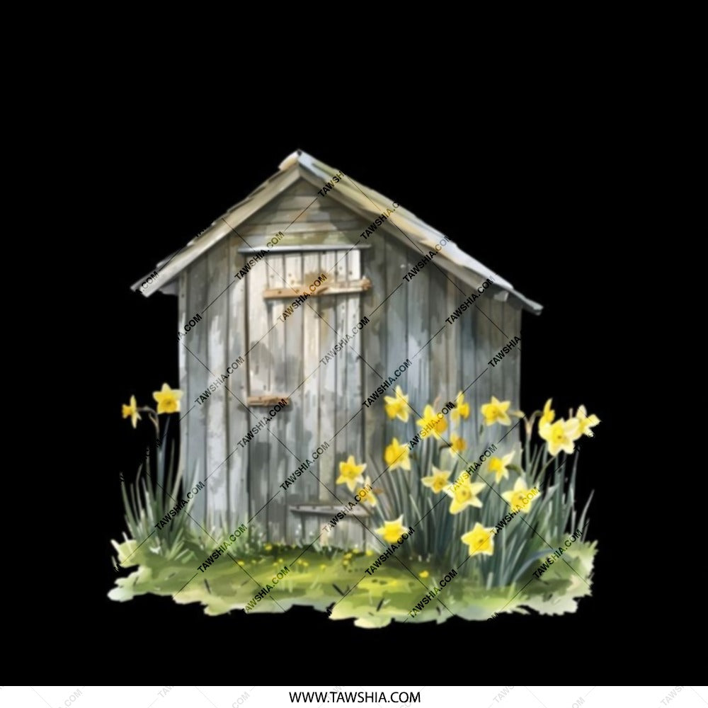 Daffodils by Shed Pocket Mirror, Floral Pocket Mirror, Spring Flowers, Cute Small Mirror, Rustic Chic Accessory, Everyday Carry Mirror - Tawshia