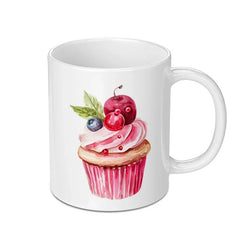 Watercolor Cupcake Mug, Dessert Mug, Sweet Treat Gift, Unique Mug, Birthday Gift Idea, Coffee Lover Gift, Pastry Mug, Foodie Present - Tawshia