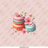 Macarons Pocket Mirror, Cherry Blossoms Compact Mirror, Floral Pocket Mirror, Kawaii Makeup Mirror, Aesthetic Travel Mirror, Cute Gift - Tawshia