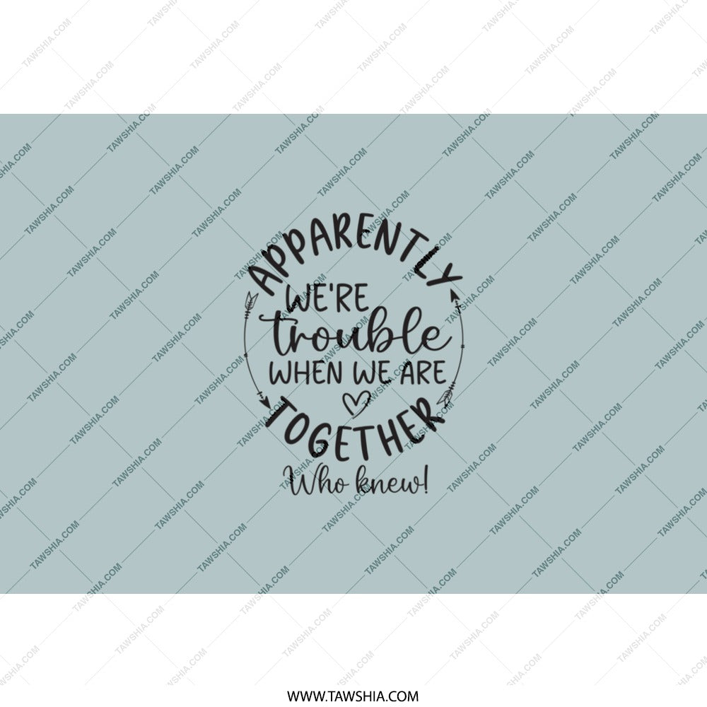 Trouble Together Tumbler, Funny Friend Gift, Best Friend Ever Cup, Gift for BFF, Sister Gift Idea, Bestie Tumbler, Sarcastic Tumbler - Tawshia