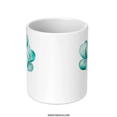 Teal Heart Balloons Mug, Watercolor Balloons, Celebration Drinkware, Anniversary Gift, Heart Mug, Romantic Gift Mug, Party Favor Mug - Tawshia