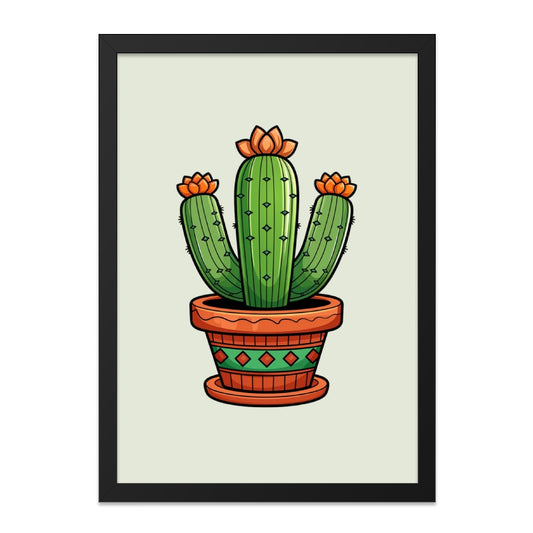 Blooming Cactus Wall Art, Potted Cactus Decor, Desert Plant Art, Southwest Wall Decor, Modern Cactus Print, Home Decor Wall Art - Tawshia