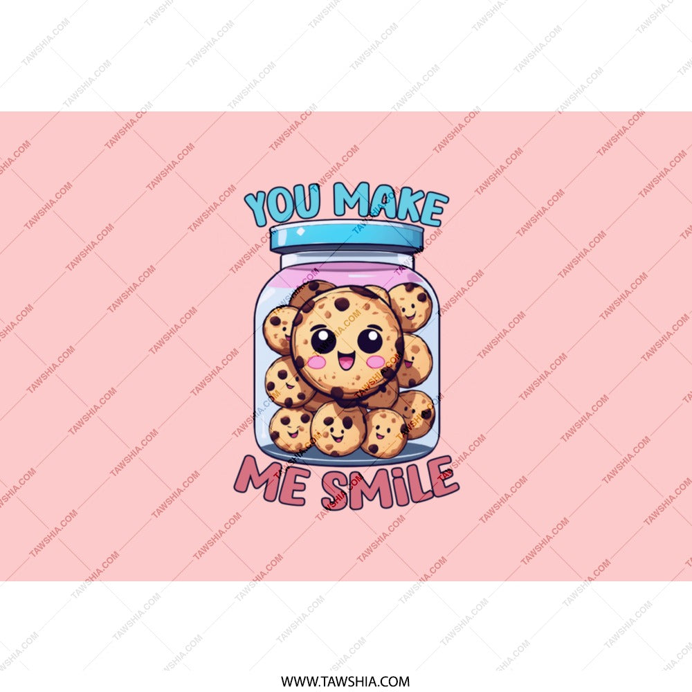 You Make Me Smile Tumbler, Cute Cookies, Kawaii Design, Funny Food Tumbler, Gift for Friend, Unique Tumbler, Travel Mug, Coffee Tumbler - Tawshia