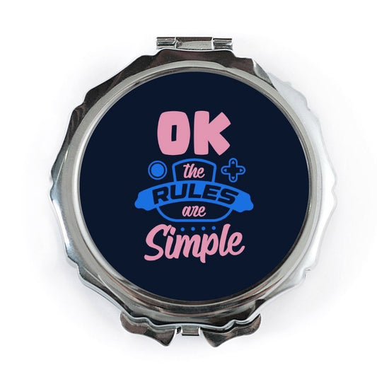 Gamer Pocket Mirror, OK the Rules are Simple Compact Mirror, Funny Gaming Gift for Her, Novelty Gamer Gift for Him, Video Game Lover Gift - Tawshia