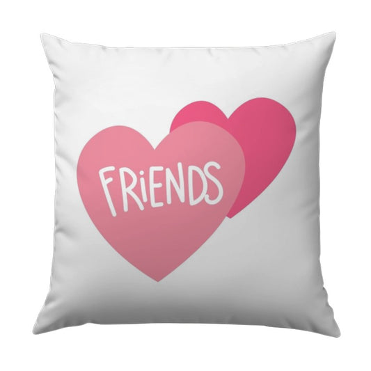 Friends Heart Pillow, Friendship Pillow, Best Friends Pillow, Heart Decor Pillow, Gift for Friends, Pink Pillow, Room Decor Pillow - Tawshia