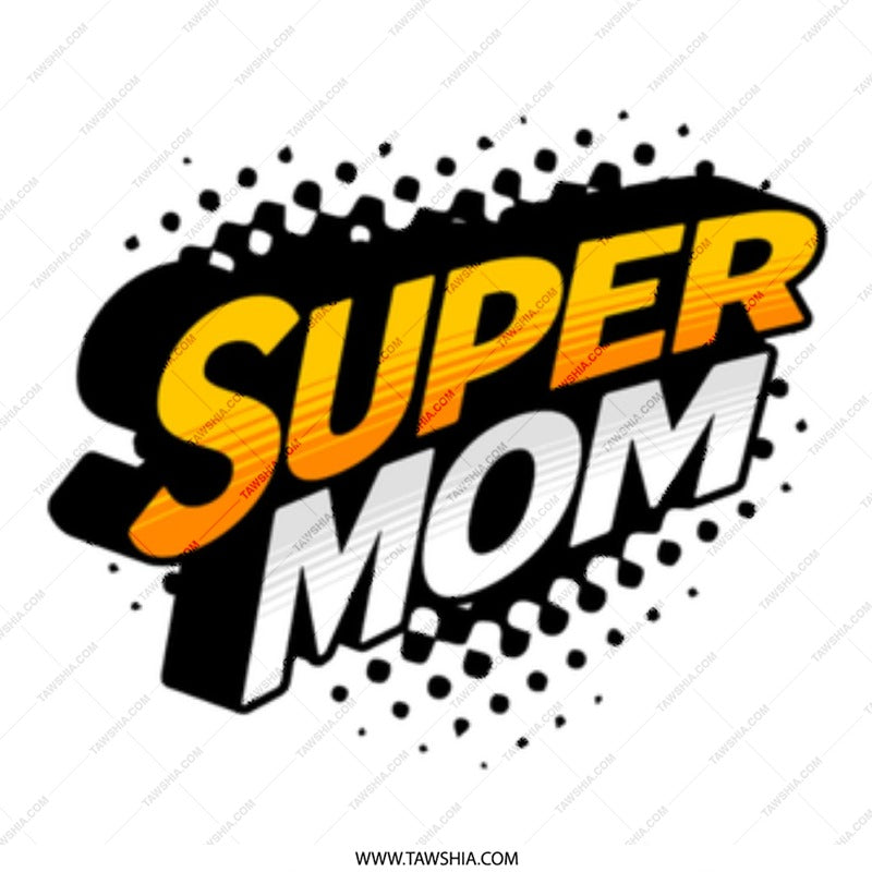 Bold Graphic Super Mom Text Art Design product