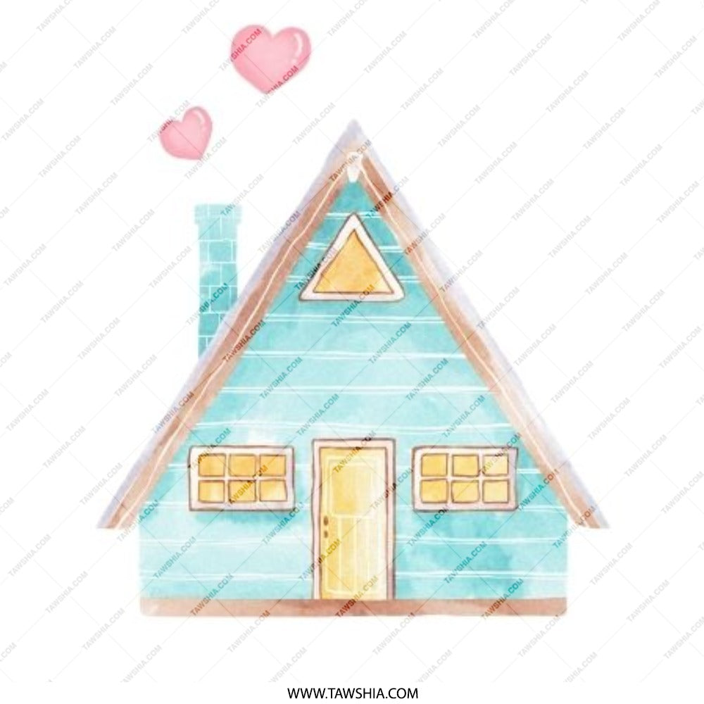 A Frame House Pinback Button, Watercolor Cabin Badge, Home with Hearts Pin, Cute House Pin, Gift for Housewarming, Real Estate Agent Pin - Tawshia