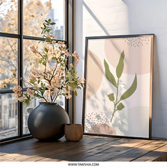 Botanical Wall Art Print, Minimalist Leaves Art, Abstract Plant Decor, Modern Home Wall Decor, Floral Wall Art - Tawshia