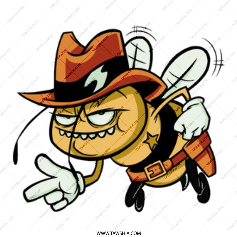 Western Cowboy Bee Cartoon Character Graphic product
