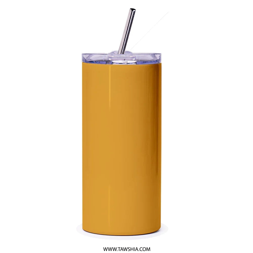 Tall Mustard Yellow Travel Tumbler with Straw product type