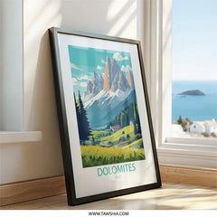 Dolomites Italy Wall Art, Mountain Landscape Print, Italian Alps Artwork, Travel Poster, Home Decor, Fine Art Print - Tawshia