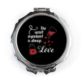 Secret Ingredient is Always Love Pocket Mirror, Cute Love Quote Mirror, Gift for Her, Valentine Day Gift, Love Pocket Mirrors - Tawshia