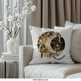 Floral Moon Pillow, Celestial Pillow Decor, Modern Home Accent Pillow, Decorative Throw Pillows, Unique Design Moon Art Pillow - Tawshia