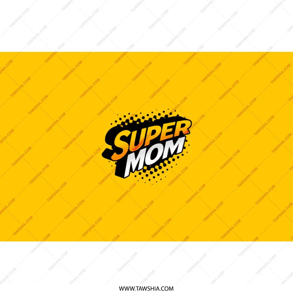 Super Mom themed bright yellow background product type