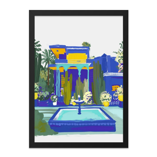 Majorelle Garden Wall Art, Morocco Print, Botanical Garden Art, Exotic Travel Poster, Home Decor, Vibrant Wall Art, Landscape Painting - Tawshia