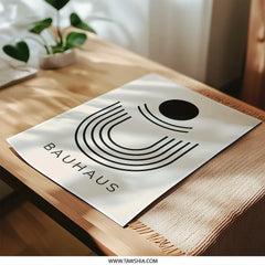 Bauhaus Art Photographic Print, Modern Geometric Wall Art, Abstract Circle Poster, Minimalist Home Decor, Beige Art Print, Stylish Design - Tawshia