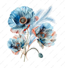 Blue Poppy Mug, Floral Coffee Cup, Flower Lover Gift, Unique Tea Mug, Botanical Mug, Spring Decor, Housewarming Gift, Artistic Mug - Tawshia