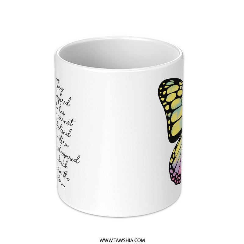 Butterfly Mug, I Am The Storm, Inspirational Mug, Empowerment Gift, Strong Woman Mug, Butterfly Wings Mug, Motivation Mug (135) - Tawshia