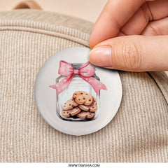Cookie Jar Pinback Button, Cute Button, Sweet Treat Button, Gift for Baker, Foodie Pin, Kawaii Button, Funny Button, Stylish Badge - Tawshia