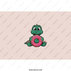 Dinosaur Tumbler, Cute Dino Donut, Cartoon Animal Gift, Tumbler with Straw, Kids Gift, Birthday Gift, Dino Lover Gift, Personalized Tumbler - Tawshia