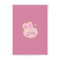 Pink Bunny Photographic Prints, Cute Rabbit Wall Art, Kawaii Bunny Decor, Kids Room Prints, Nursery Art, Bunny Lover Gift - Tawshia