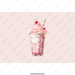 Pink Milkshake Tumbler, Cherry Topped Drinkware, Sweet Treat Tumbler, Cute Straw Cup, Summer Sipping, Travel Mug, Gift Idea - Tawshia