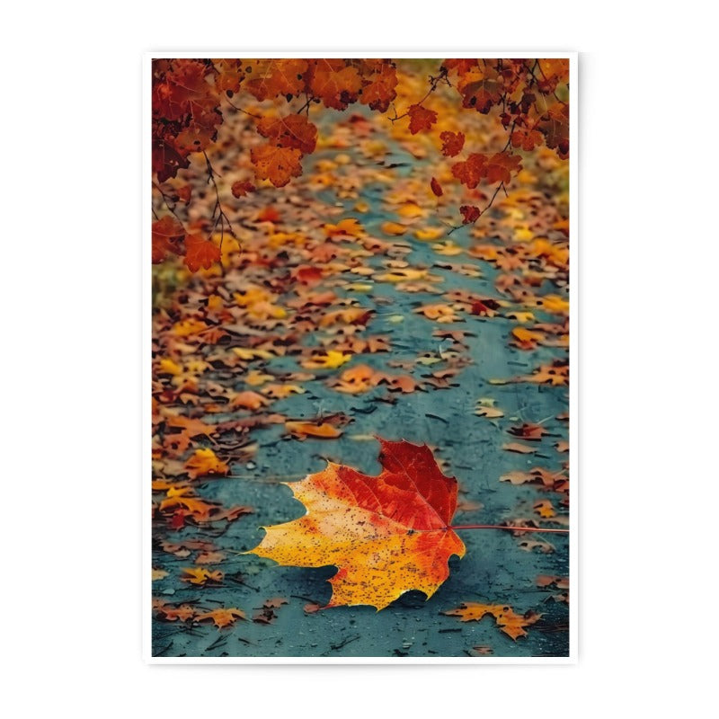 Autumn Leaf Photographic Print, Fall Season Art, Nature Photography, Vibrant Colors, Maple Leaf Decor, Seasonal Wall Art - Tawshia