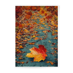 Autumn Leaf Photographic Print, Fall Season Art, Nature Photography, Vibrant Colors, Maple Leaf Decor, Seasonal Wall Art - Tawshia
