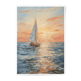 Sailing Boat Photographic Print, Ocean Art, Sunset Seascape, Coastal Decor, Nautical Wall Art, Yacht Painting, Sea Scenery - Tawshia