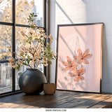 Floral Wall Art Print, Peach Flower Poster, Modern Botanical Wall Decor, Minimalist Home Art, Spring Flower Illustration, Housewarming Gift - Tawshia