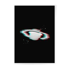 Glitch Saturn Photographic Print, Space Art, Minimalist Astronomy, Unique Wall Decor, Planet Poster - Tawshia