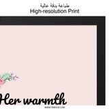 Warmth Shield Wall Art, Floral Quote Print, Inspirational Decor, Mother's Love, Nursery Art, Family Gift, Home Decor - Tawshia