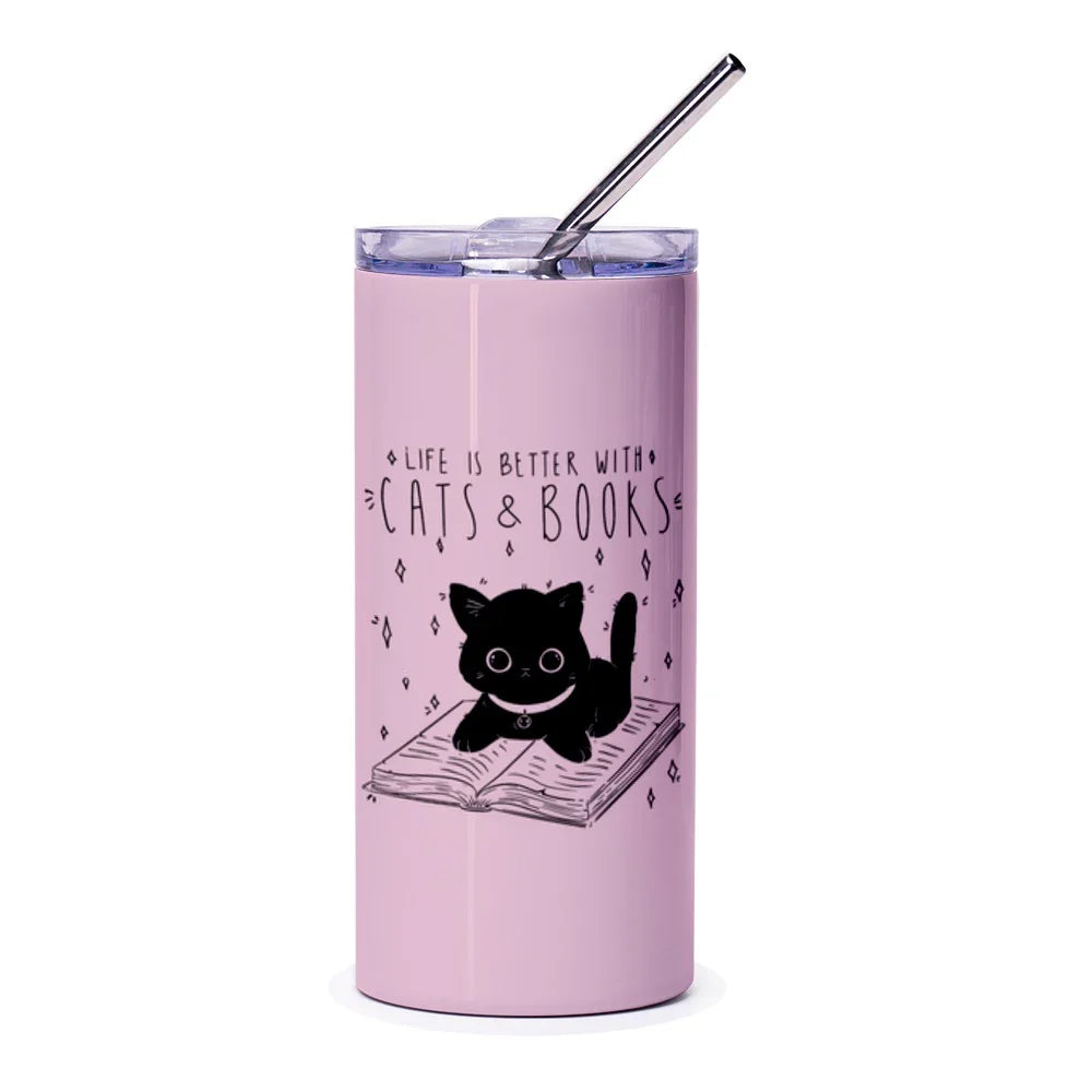 Life Is Better with Cats and Books Travel Tumbler product