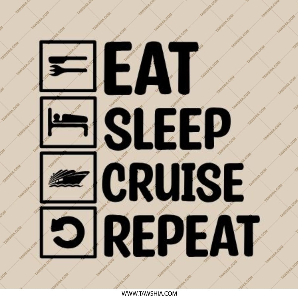 Eat Sleep Cruise Repeat Pinback Button, Cruise Lover Gift, Vacation Button, Funny Cruise Accessory, Cruise Life Pinback Buttons - Tawshia